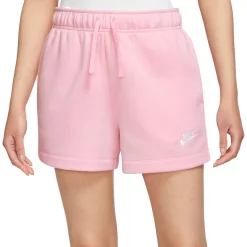 Women's Nike Sportswear Club Fleece Midrise Shorts -Nike Clothing store 5583954 Soft Pink