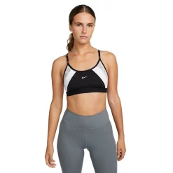 Nike Dri-FIT Indy Logo Low-Impact Sports Bra -Nike Clothing store 5584547 Black White