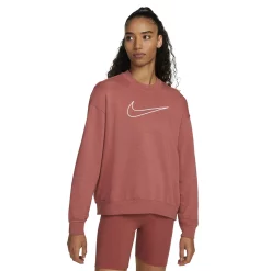 Women's Nike Dri-FIT Get Fit Crewneck Sweatshirt -Nike Clothing store 5584747 Canyon Rust