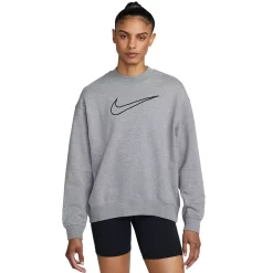 Women's Nike Dri-FIT Get Fit Crewneck Sweatshirt -Nike Clothing store 5584747 Carbon Heather