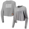 Women's Nike Black/Gray USWNT Travel Long Sleeve Crop Top