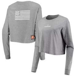 Women's Nike Black/Gray USWNT Travel Long Sleeve Crop Top