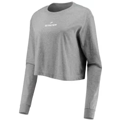 Women's Nike Black/Gray USWNT Travel Long Sleeve Crop Top 5 Women's Nike Black/Gray USWNT Travel Long Sleeve Crop Top -Nike Clothing store 5602105 ALT2