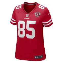 Women's Nike George Kittle Scarlet San Francisco 49ers 75th Anniversary Game Player Jersey -Nike Clothing store 5628881 ALT2
