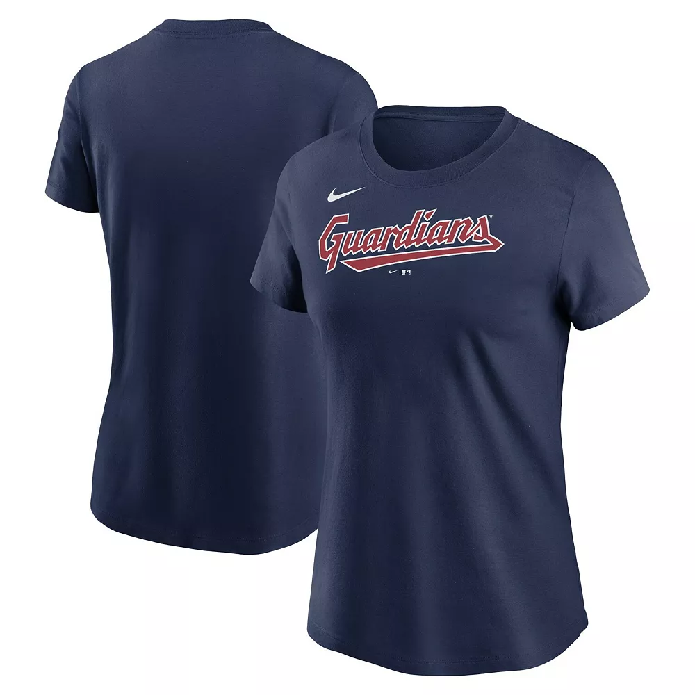 Women's Nike Navy Cleveland Guardians Wordmark T-Shirt 2 Women's Nike Navy Cleveland Guardians Wordmark T-Shirt - Image 2