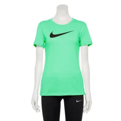 Women's Nike Dry Training Tee -Nike Clothing store 5637897 Green Glow Black