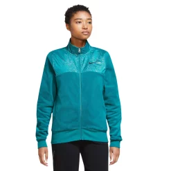 Women's Nike Sportswear Stardust Plush Track Jacket -Nike Clothing store 5675696 Bright Spruce