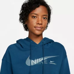 Women's Nike Sportswear Swoosh Fleece Crop Hoodie -Nike Clothing store 5675783 ALT3