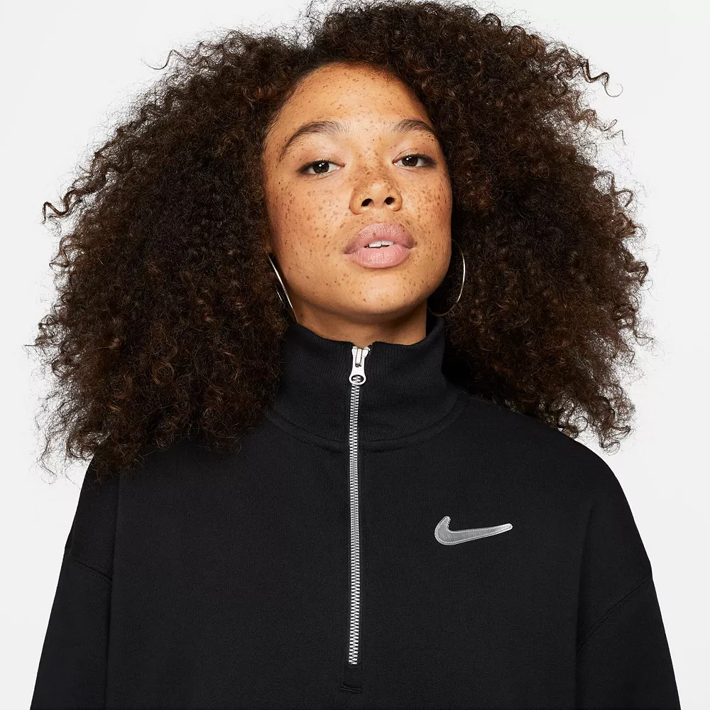 Women's Nike Sportswear Swoosh Quarter-Zip Fleece Top 6 Women's Nike Sportswear Swoosh Quarter-Zip Fleece Top - Image 6