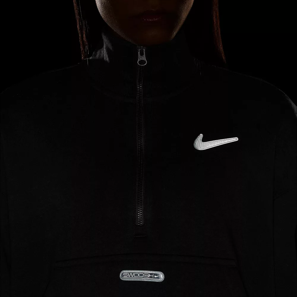 Women's Nike Sportswear Swoosh Quarter-Zip Fleece Top 7 Women's Nike Sportswear Swoosh Quarter-Zip Fleece Top - Image 7