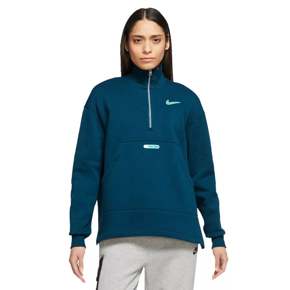Women's Nike Sportswear Swoosh Quarter-Zip Fleece Top 3 Women's Nike Sportswear Swoosh Quarter-Zip Fleece Top - Image 3