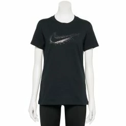 Women's Nike Sportswear Swoosh Galaxy Tee -Nike Clothing store 5675972 Black