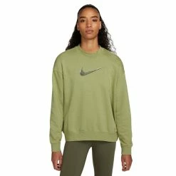 Women's Nike Dri-FIT Get Fit Graphic Training Sweatshirt -Nike Clothing store 5676347 Alligator Olive
