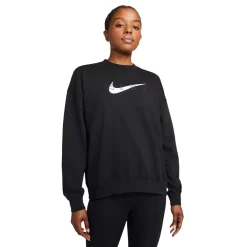 Women's Nike Dri-FIT Get Fit Graphic Training Sweatshirt -Nike Clothing store 5676347 Black White