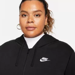 Plus Size Nike Sportswear Club Fleece Full-Zip Hoodie -Nike Clothing store 5678283 ALT3