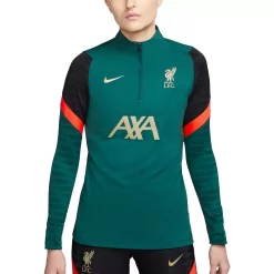 Women's Nike Teal Liverpool Strike Drill Raglan Quarter-Zip Performance Top
