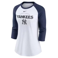 Women's Nike White/Navy New York Yankees Modern Baseball Arch Tri-Blend Raglan Three-Quarter Sleeve T-Shirt 5 Women's Nike White/Navy New York Yankees Modern Baseball Arch Tri-Blend Raglan Three-Quarter Sleeve T-Shirt -Nike Clothing store 5679943 ALT2