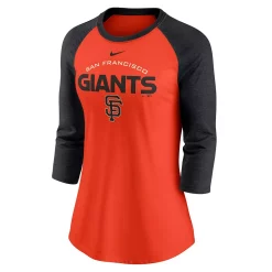 Women's Nike Orange/Black San Francisco Giants Modern Baseball Arch Tri-Blend Raglan 3/4-Sleeve T-Shirt 5 Women's Nike Orange/Black San Francisco Giants Modern Baseball Arch Tri-Blend Raglan 3/4-Sleeve T-Shirt -Nike Clothing store 5680357 ALT2
