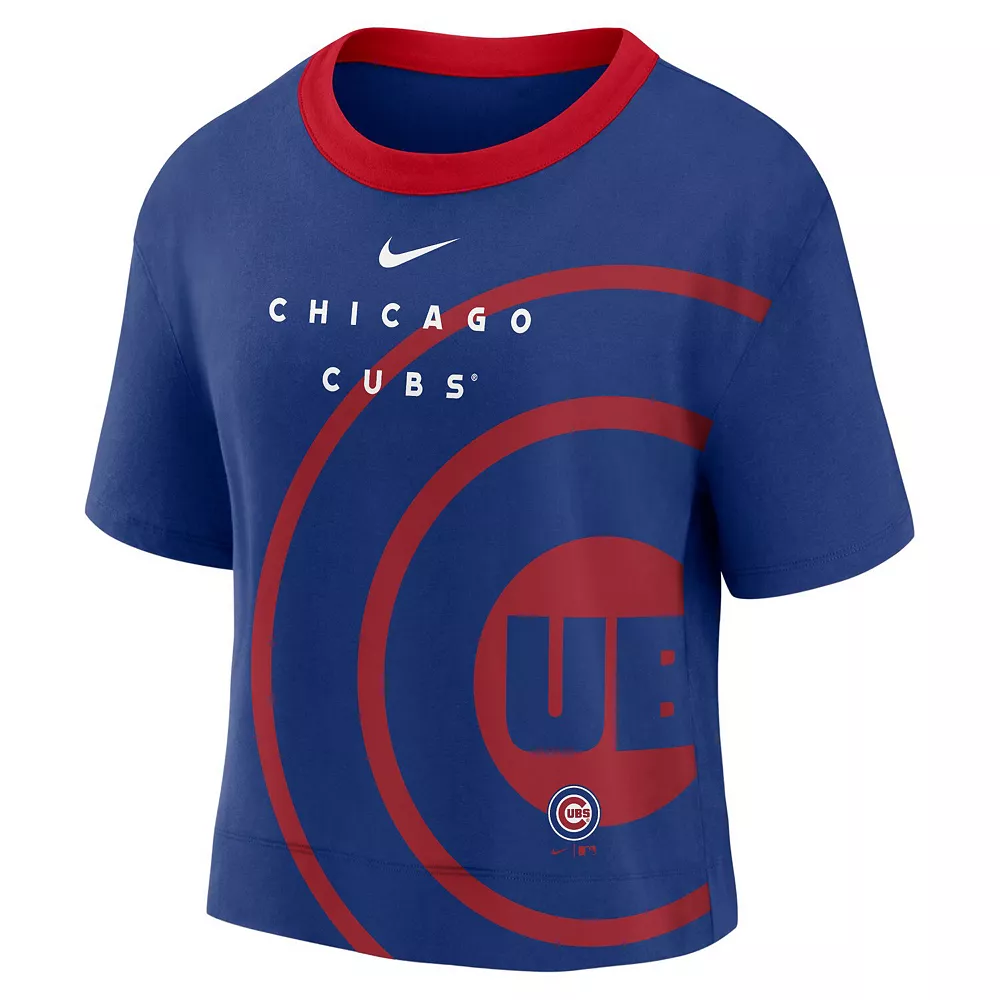 Women's Nike Royal/Red Chicago Cubs Team First High Hip Boxy T-Shirt 3 Women's Nike Royal/Red Chicago Cubs Team First High Hip Boxy T-Shirt - Image 3