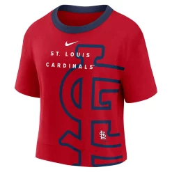 Women's Nike Red/Navy St. Louis Cardinals Team First High Hip Boxy T-Shirt -Nike Clothing store 5681792 ALT2