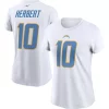Women's Nike Justin Herbert White Los Angeles Chargers Player Name & Number T-Shirt