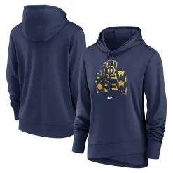 Women's Nike Navy Milwaukee Brewers Diamond Knockout Performance Pullover Hoodie