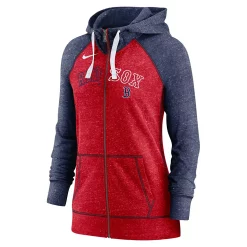 Women's Nike Red/Navy Boston Red Sox Split Wordmark Gym Vintage Raglan Full-Zip Hoodie -Nike Clothing store 5694148 ALT2