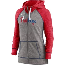 Women's Nike Heathered Charcoal/Red Philadelphia Phillies Split Wordmark Gym Vintage Raglan Full-Zip Hoodie 5 Women's Nike Heathered Charcoal/Red Philadelphia Phillies Split Wordmark Gym Vintage Raglan Full-Zip Hoodie -Nike Clothing store 5694190 ALT2