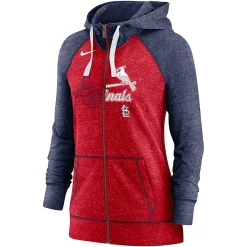 Women's Nike Red/Navy St. Louis Cardinals Split Wordmark Gym Vintage Raglan Full-Zip Hoodie -Nike Clothing store 5694890 ALT2