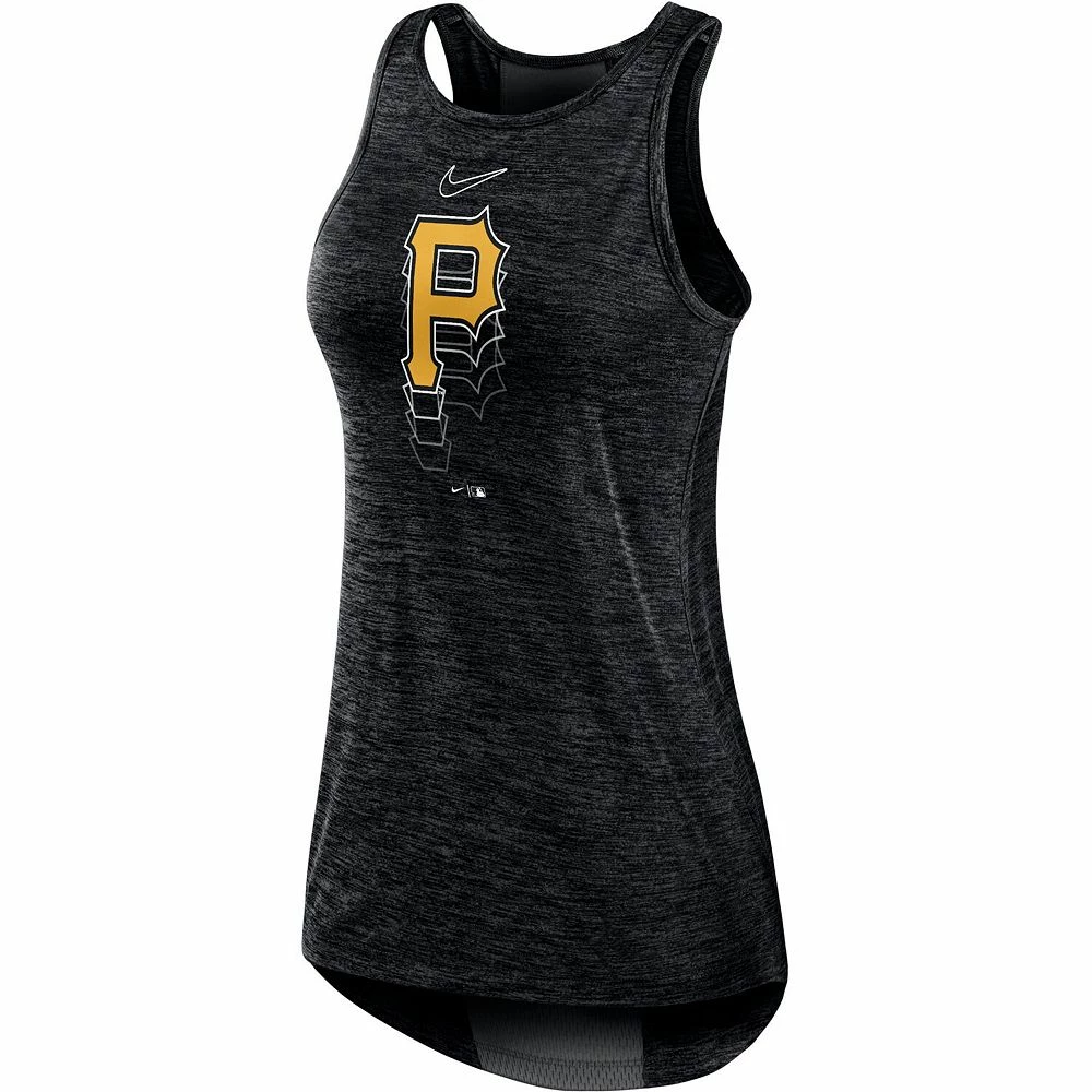 Women's Nike Black Pittsburgh Pirates Logo Fade High Neck Performance Tank Top 3 Women's Nike Black Pittsburgh Pirates Logo Fade High Neck Performance Tank Top - Image 3