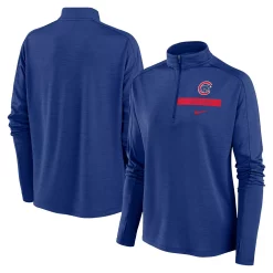Women's Nike Royal Chicago Cubs Primetime Local Touch Pacer Quarter-Zip Top