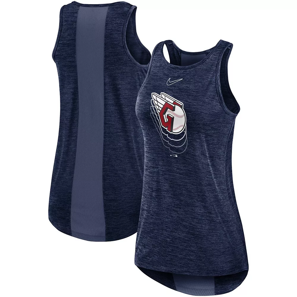 Women's Nike Navy Cleveland Indians Cooperstown Collection Logo Fade High Neck Performance Tank Top 1 Women's Nike Navy Cleveland Indians Cooperstown Collection Logo Fade High Neck Performance Tank Top