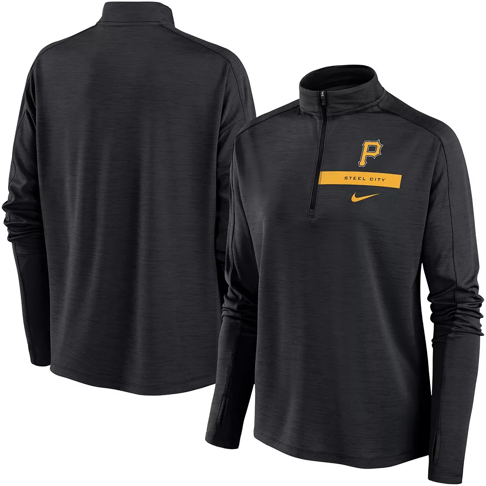 Women's Nike Black Pittsburgh Pirates Primetime Local Touch Pacer Quarter-Zip Top 1 Women's Nike Black Pittsburgh Pirates Primetime Local Touch Pacer Quarter-Zip Top