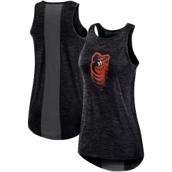 Women's Nike Black Baltimore Orioles Logo Fade High Neck Performance Tank Top