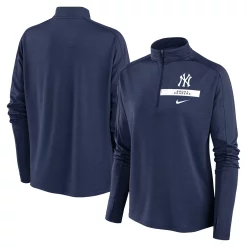 Women's Nike Navy New York Yankees Primetime Local Touch Pacer Quarter-Zip Top