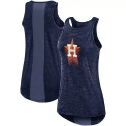 Women's Nike Navy Houston Astros Logo Fade High Neck Performance Tank Top