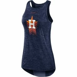 Women's Nike Navy Houston Astros Logo Fade High Neck Performance Tank Top -Nike Clothing store 5704418 ALT2