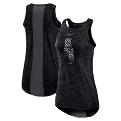 Women's Nike Black Chicago White Sox Logo Fade High Neck Performance Tank Top