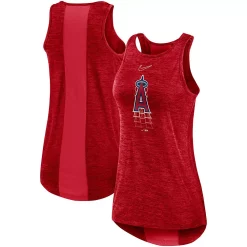 Women's Nike Red Los Angeles Angels Logo Fade High Neck Performance Tank Top
