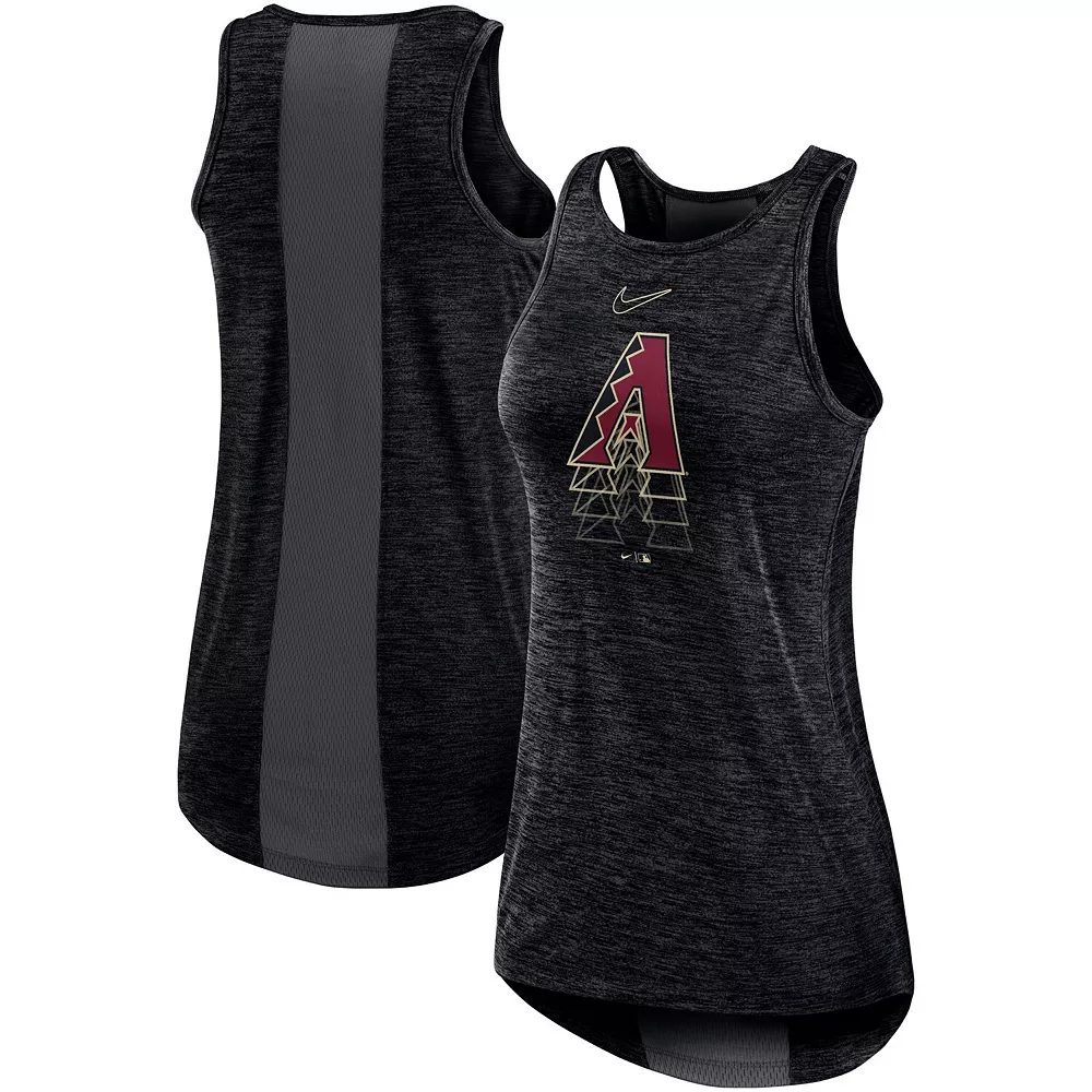 Women's Nike Black Arizona Diamondbacks Logo Fade High Neck Performance Tank Top 1 Women's Nike Black Arizona Diamondbacks Logo Fade High Neck Performance Tank Top