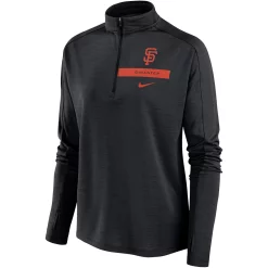 Women's Nike Black San Francisco Giants Primetime Raglan Quarter-Zip Top -Nike Clothing store 5704948 ALT2