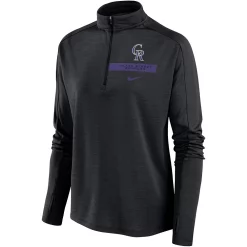 Women's Nike Black Colorado Rockies Primetime Raglan Quarter-Zip Top -Nike Clothing store 5705152 ALT2