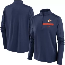 Women's Nike Navy Houston Astros Primetime Local Touch Pacer Quarter-Zip Top