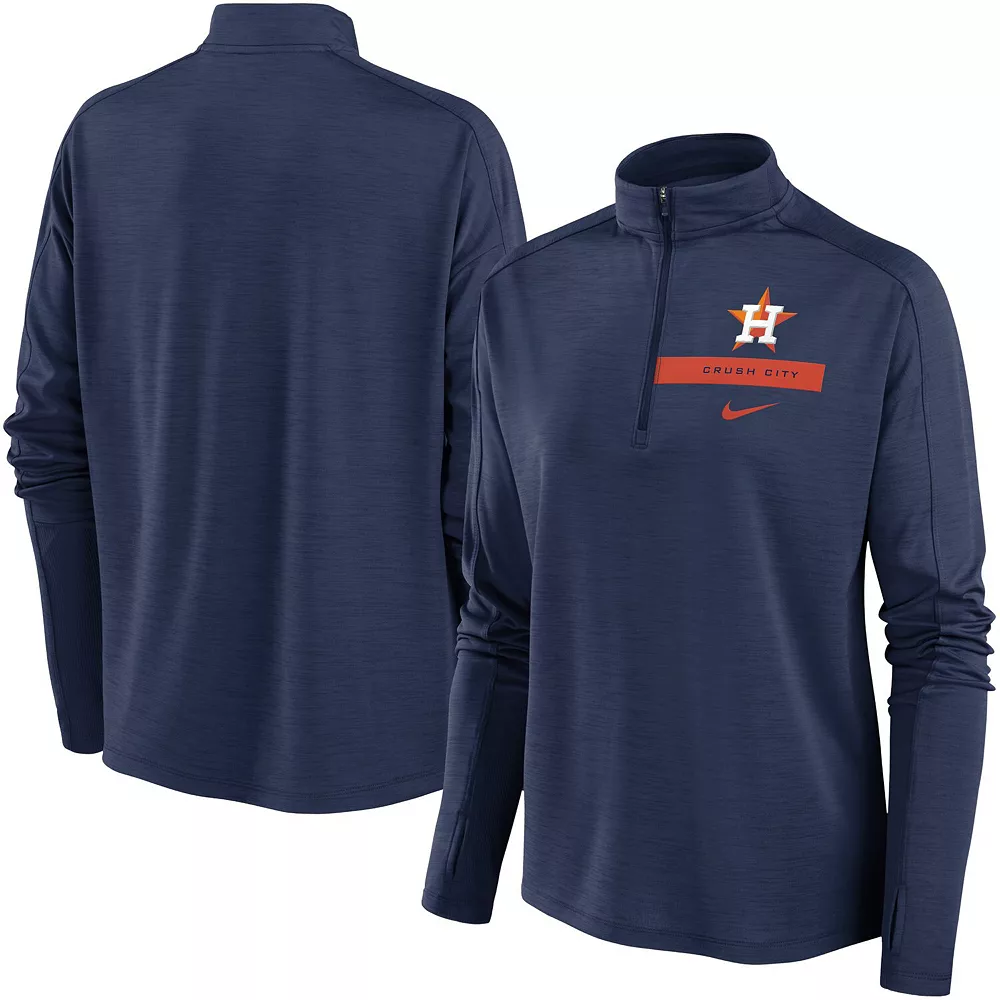 Women's Nike Navy Houston Astros Primetime Local Touch Pacer Quarter-Zip Top 2 Women's Nike Navy Houston Astros Primetime Local Touch Pacer Quarter-Zip Top - Image 2