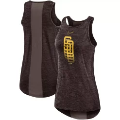 Women's Nike Brown San Diego Padres Logo Fade High Neck Performance Tank Top
