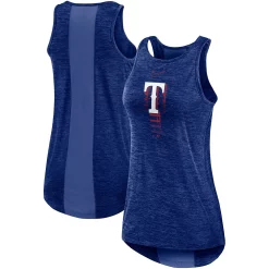 Women's Nike Royal Texas Rangers Logo Fade High Neck Performance Tank Top