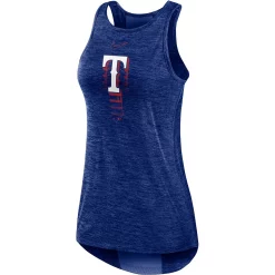 Women's Nike Royal Texas Rangers Logo Fade High Neck Performance Tank Top -Nike Clothing store 5705273 ALT2