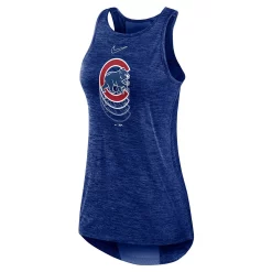 Women's Nike Royal Chicago Cubs Logo Fade High Neck Performance Tank Top -Nike Clothing store 5705315 ALT2