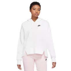 Women's Nike Sportswear Club Fleece Oversized Hoodie -Nike Clothing store 5710431 White Black