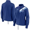 Women's Nike Royal Brooklyn Dodgers Cooperstown Collection Rewind Stripe Performance Half-Zip Pullover